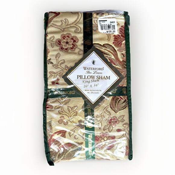Waterford Meadow Flower #771104 King Pillow Sham 20x36” Floral Brocade - Picture 1 of 5